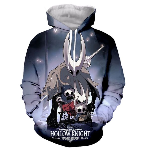 

hollow knight funny new fashion long sleeves 3d print zipper/hoodies/sweatshirts/jacket/men c0127, Black