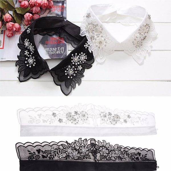 

pearl white fashion shirt lace embroidery sweater elegant false collar necklace new klv pea qylznw, Blue;red