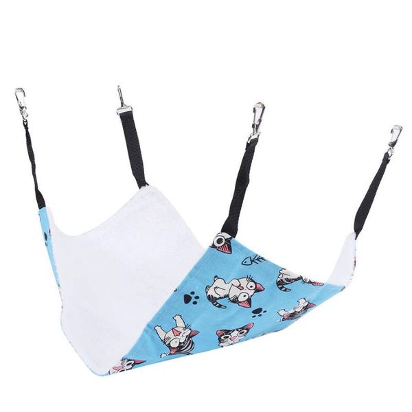 

pet cat hanging bed hammock plush+canvas perch shelf cage portable new