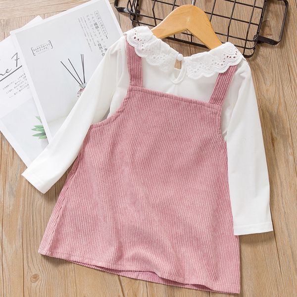 

melario baby girls dress 2020 autumn long sleeve newborn kids dresses children clothing cartoon bear pattern cute princess dress lj201223, Red;yellow
