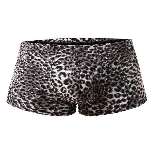 

jaycosin new leopard-print men's men underwear low-waist sweat-absorbing flat-angle panties lot, Black;white