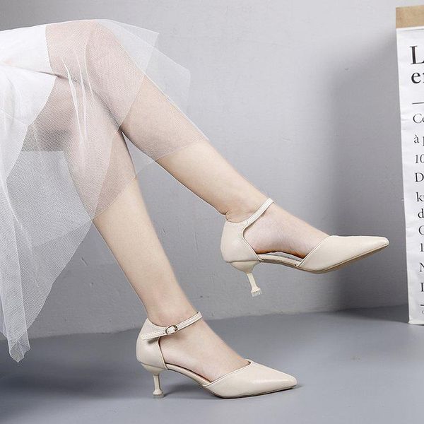 

2020 autumn new simple elegant high heels stiletto womens shoes pointed black etiquette professional single shoes wedding