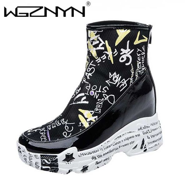 

2020 autumn mixed colors women boots breathable platform boots designer chunky sneakers fashion basket femme dad casual shoes, Black