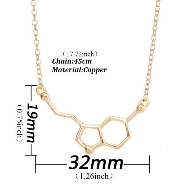 

silver plate chemical gold molecule copper fashion pendant chain necklace for women science teacher, professor adjustable jewelry gift