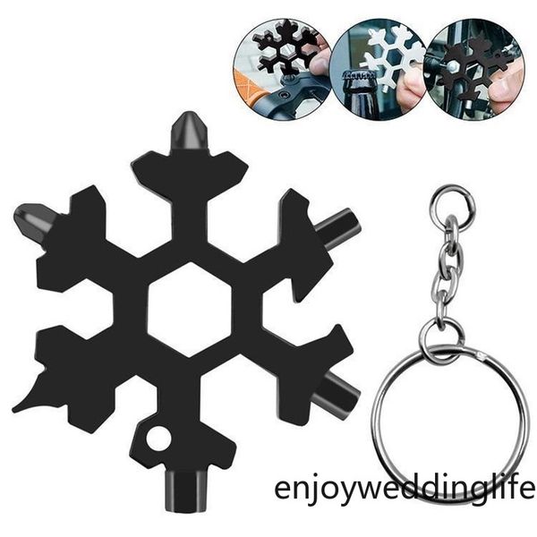 

dhl 2021 18 in 1 camp key ring pocket tool multifunction hike multipurposer survive outdoor openers snowflake multi spanne hex wrench fy4321
