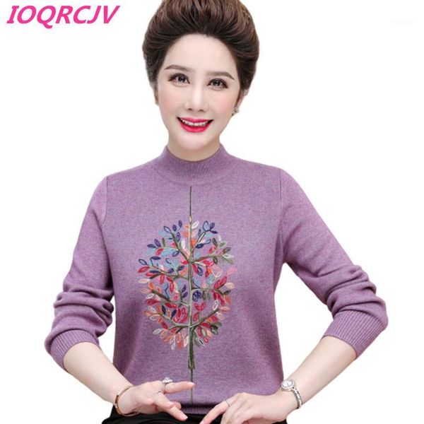 

middle-aged women's autumn sweaters pullovers cashmere warm sweater plus size long sleeve o-neck knitted sweaters casual 1, White;black