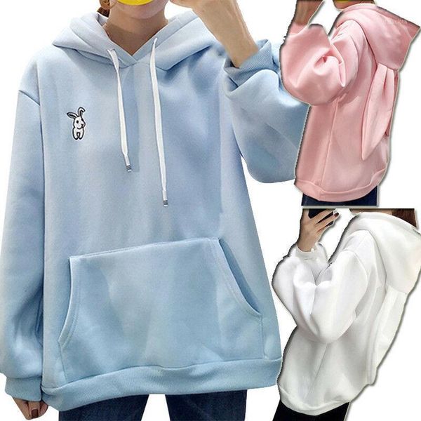 

womens ear girl long sleeve hoodies sweatshirt autumn winter cotton hooded coat lovely female hoodies1, Black