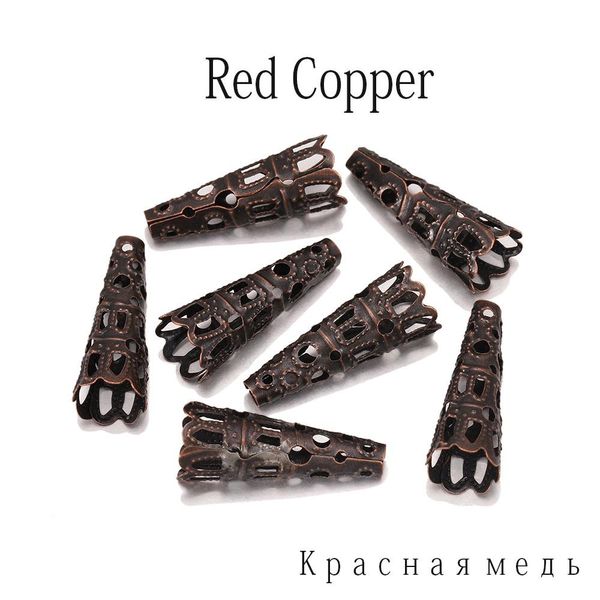 

50pcs lot rhodium alloy bugle cone bead caps crystal pendulum pendant end cap for diy jewelry making supplies findings h jllazc, Silver