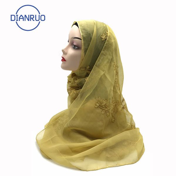 

dianruo soft chiffon hijab summer women thin scarf solid embroidered scarf festival ladies gifts wrap shawl q164 201018, Blue;gray