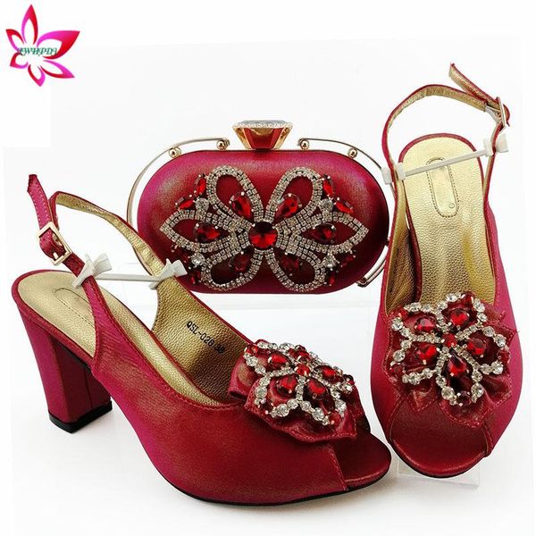 

2020 special design red classics style italian women shoes and bag to match ins selling purple matching shoes and bag, Black