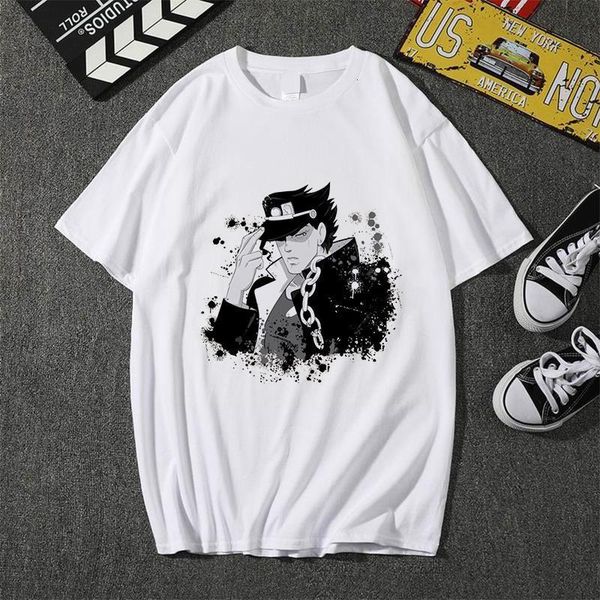 

adventure t-shirt jojo bizarre manga anime funny printed design men women fashion cool novelty tee, White;black