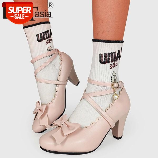 

doratasia 2020 new female thick high heels pump round toe butterfly-knot pumps mary jane casual women woman shoes woman #dq0c
