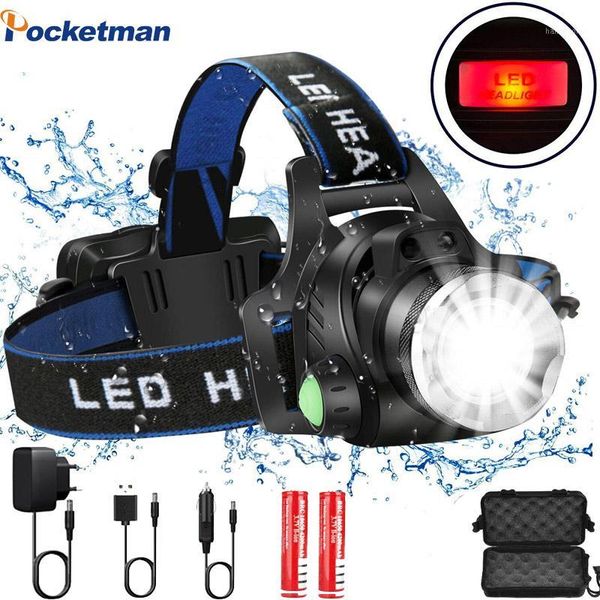 

ultra bright led headlamp camping headlight t6/l2 3 modes zoomable waterproof fishing head lamp powered by 2x18650 batteries1