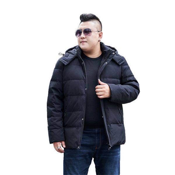 

big l-12xl 13xl with hood warm fashion street loose short male winter jacket 2020 7a1q, Black