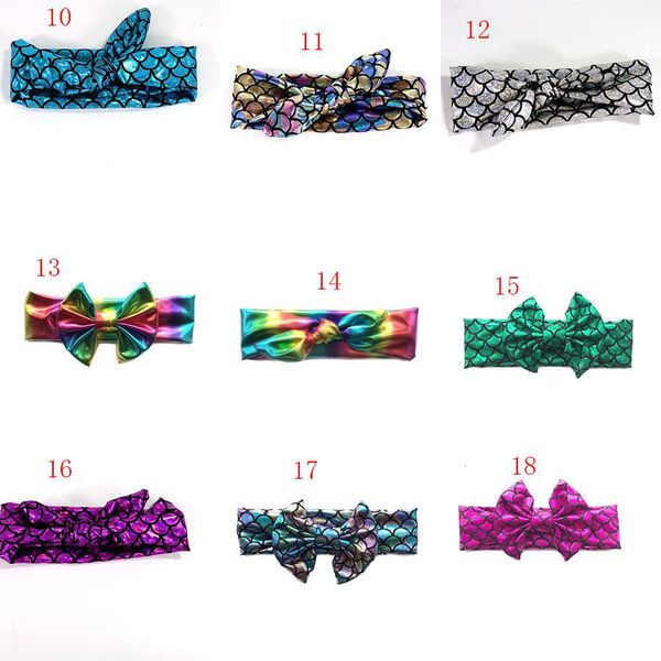 

fashionhg5mrabbit girls mermaid bow headbands children fish scale ears hairbands kids hair accessories baby princess hea