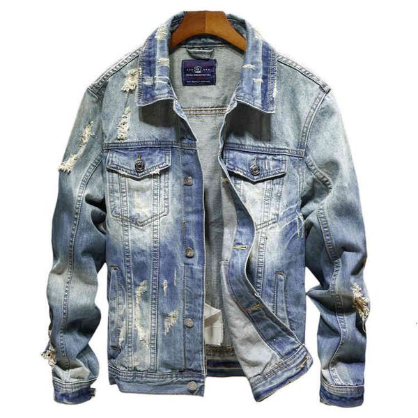 

jackets men denim cowboy slim fit bomber men's ripped jean hip hop streetwear coats, Black;brown