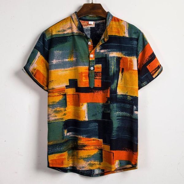 

hawaiian shirts for men cotton linen shirts men button short sleeve loose casual oversized harajuku shirt summer 1, White;black