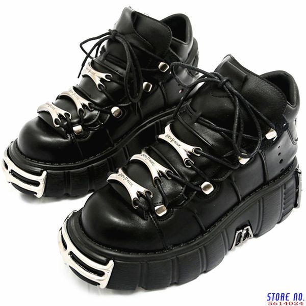 

2020 punk style women sneakers lace-up 6cm platform shoes woman creepers female casual flats metal decor tenis feminino q1223, Black;white