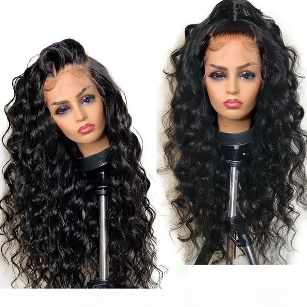 

10a 150% density 360 lace frontal wig loose wave brazilian virgin lace human hair wigs for women natural hairline baby hair natural black, Black;brown