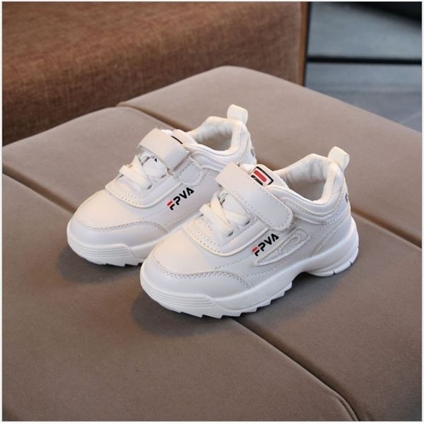 

spring boys girls fashion sneakers baby/toddler/little kids leather trainers children school sport shoes soft running shoes, Black