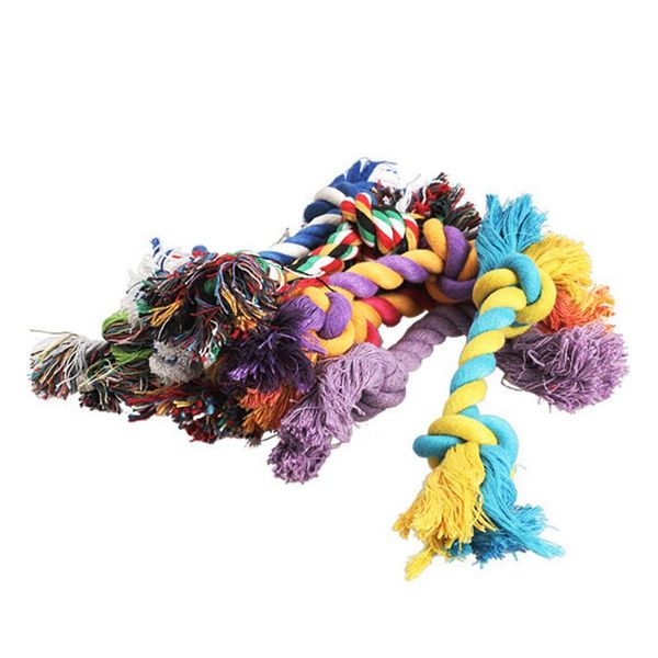 

1 pcs pets dogs pet supplies pet dog puppy cotton chew knot toy durable braided bone rope 15cm funny tool (random color wmtfjk loveshop01