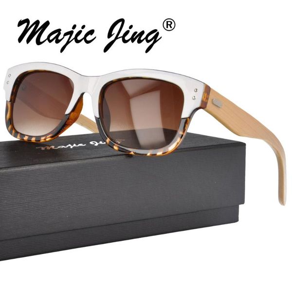 

sunglasses magic jing full rim plastic bamboo temple uv400 wpb6919, White;black