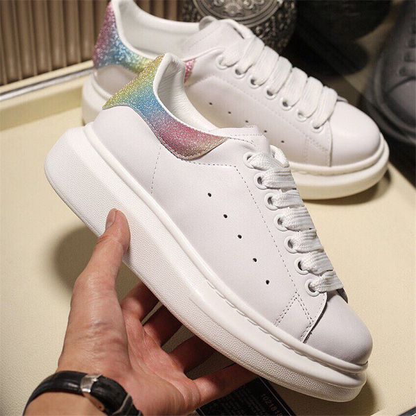 

mens platform sneakers women classic white shoes leather fashion platform shoes trendy designer casual shoes, Black