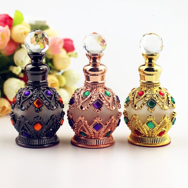 

15 ml vintage metal perfume bottle arab essential oil drops middle east dehydration decorative container one unit