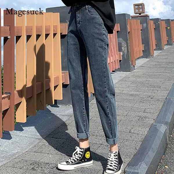 

women fashion high waist jeans loose pants straight women all-match jeans 2020 autumn stretch street style trousers 107911, Blue