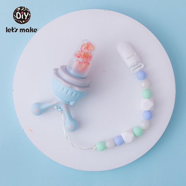 

let's make 2pc/set baby nipple fresh fruit feeding bottles handle teething pacifier supplies feeder pacifier chain silicone