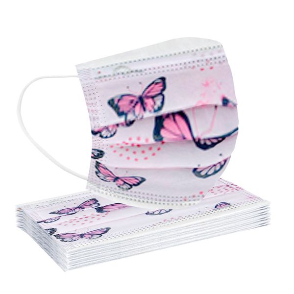 

детский взрослые 10/20/50/100 face mask pcs zdisposable бабочек печатного dust proof 3ply ear loop рот обложка d3