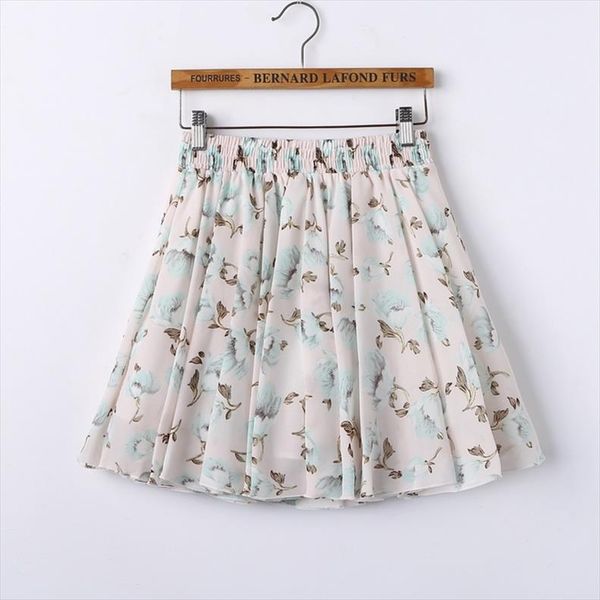

plus size women skirts floral printed chiffon skirt s 3xl big people skirts summer new arrived, Black