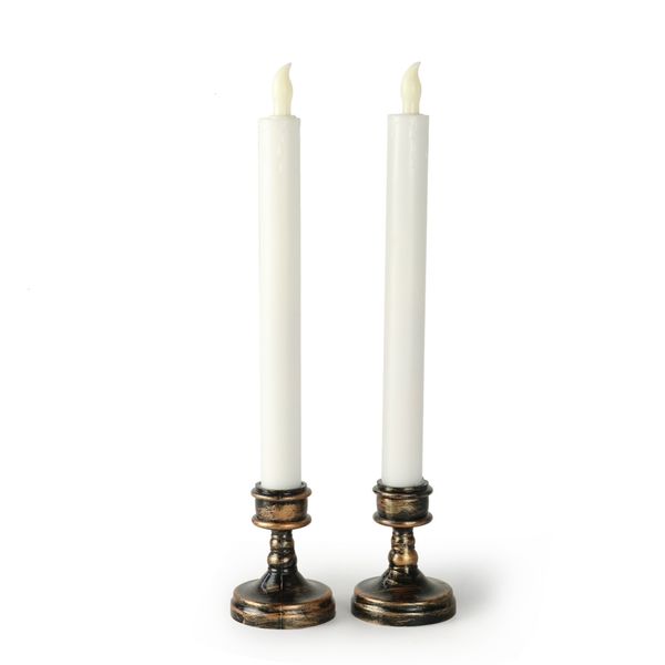 

led taper candles electronic tray candlestick with holder candlelight dinner candle wedding restaurant decorative rod non wax 1 n4crp