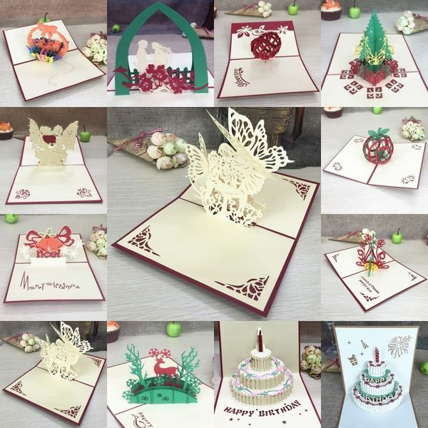 

origami 3d pop handmade design ferris wheel up laser cut post birthday valentine greeting cards