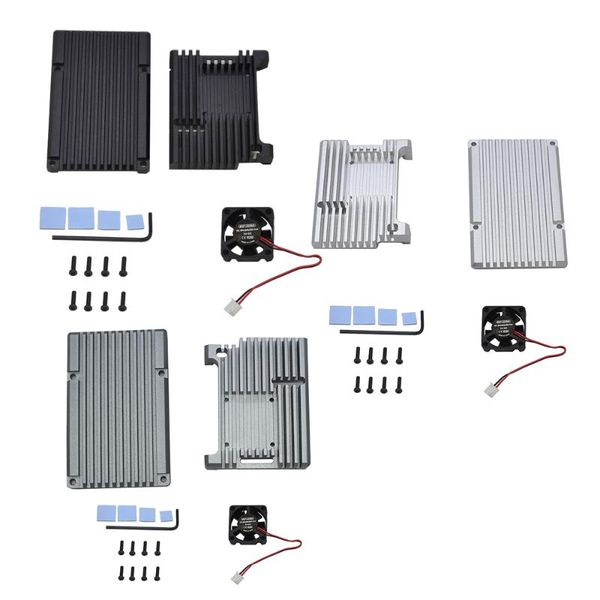 

for raspberry pi 4 aluminum alloy case cnc protective cover enclosure with cooling fan for rpi 4 model b
