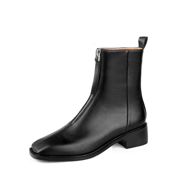 

high-quality 2021 new genuine female boots heels zip ladies white shoes p2b0, Black