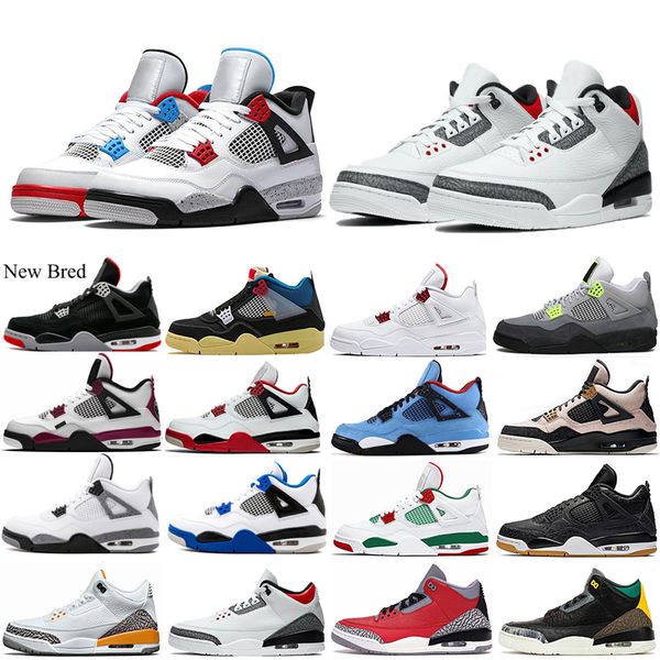 

what the 4 4s basketball shoes for men motosports bred union brigade blue chicago white fire red mens trainers sport sneakers 7-13, White;red