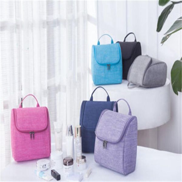 

new solid portable travel toiletry bag oxford cloth organizer cosmetic case makeup bag hanging