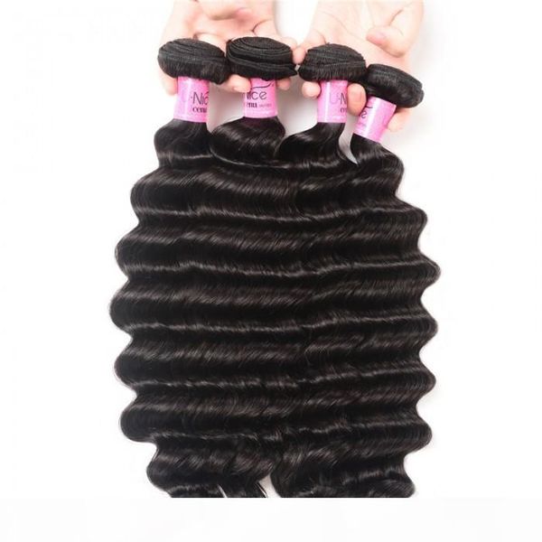 

tkwig hair icenu series 4 pcs loose deep wave virgin human hair weft, Black;brown