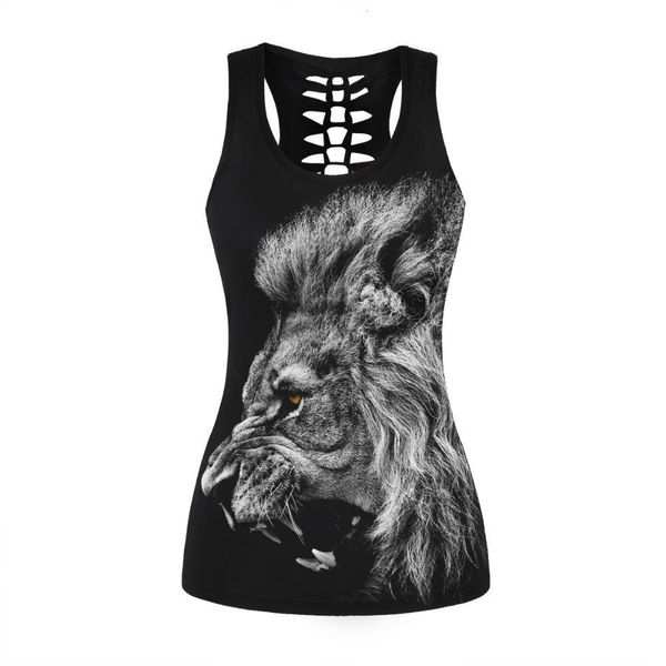 

3d halloween cartoon skull vest 2021 new summer hollow out women fitness tees o neck polyester sleeveless slim blusa, White