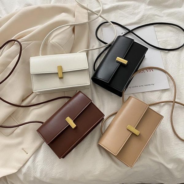 

ladies one-shoulder handbag fashion messenger bag pu high capacity bag small square female casual solid color handbag