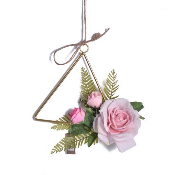 

metal garland wrought artificial flowers wreaths wall hanging decoration for wedding home part rose flower supplies1