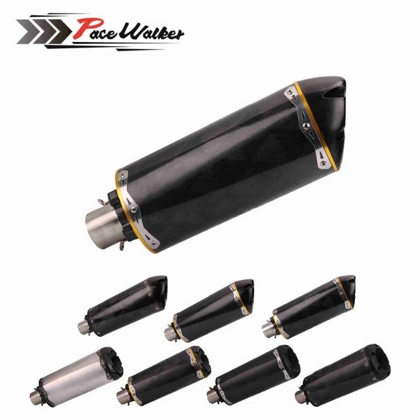 

motorcycle exhaust system 51mm universal modified pipe cnc real carbon for cbr r1 r6 moto two brothers