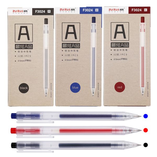 

12 pcs/lot 0.5mm big volume candy colors plastic gel pen lawaii black ink pens for office school cute stationary supplies 040053