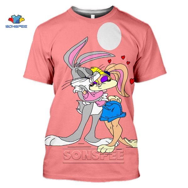 

brand cartoon anime bugs bunny sport pullover 3d print shirts plus size hippie plus size men clothing
