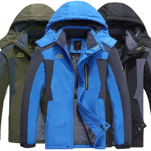

men's winter plush warm jacket, Black