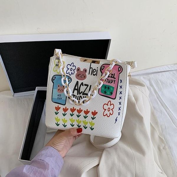 

2020 Graffiti Shoulder Bags Women Crossbody Sister Bags Senior Ladies Handbags Fashion Chain Bag