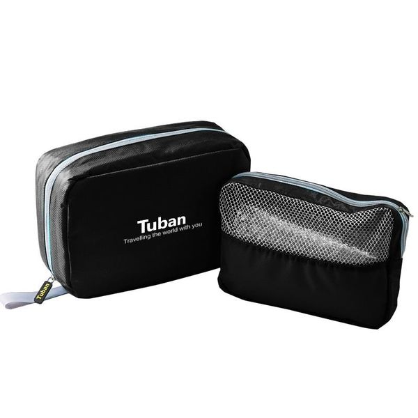 

men double cosmetic bag travel bath shaving toiletry kit women waterproof mesh zipper pouch designer toilet makeup organizer bag