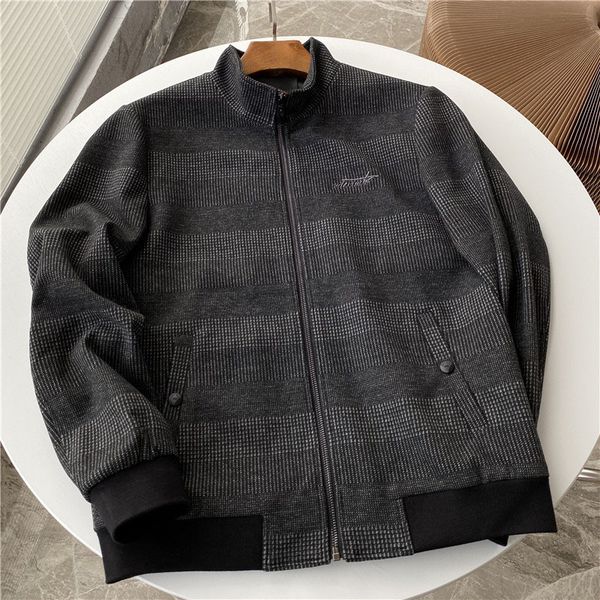 

full of high and feeling letters embroidered stand collar jacket for men's fashion trend casual top