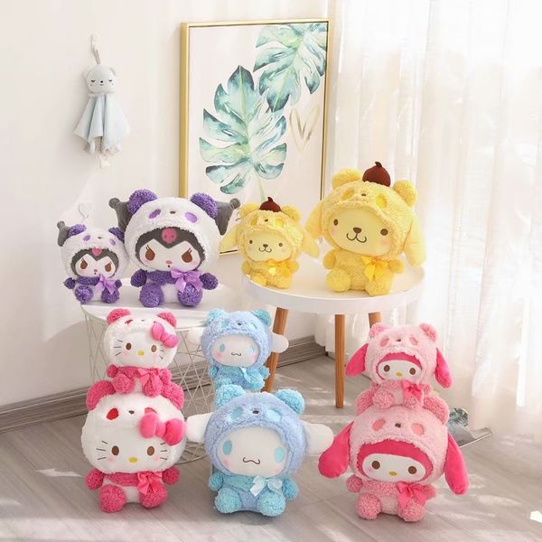 

30cm kawaii plush dolls anime kuromi my melody cinnamoroll cos panda series room decor soft toys for girls birthday gift